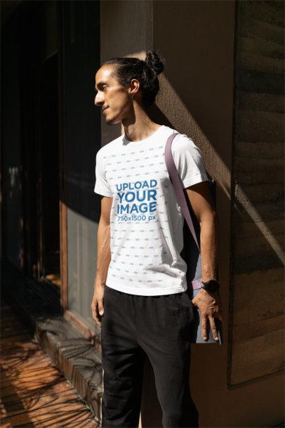 Mockup of a Yoga Instructor Wearing a Bella Canvas T-Shirt